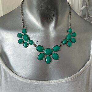 Turquoise and Silver Chunky Necklace